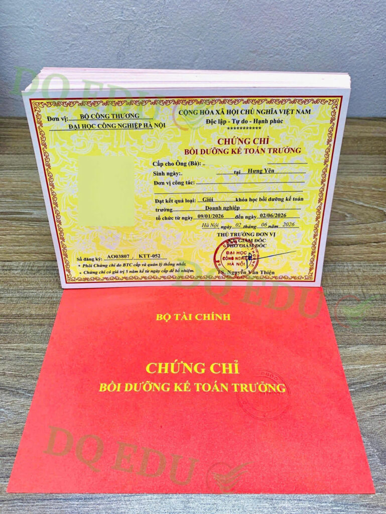 Chứng chỉ - Chứng chỉ Kế toán trưởng doanh nghiệp