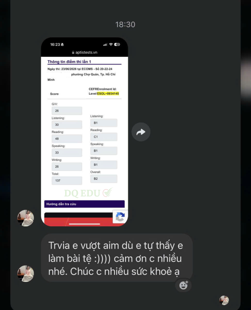 Ảnh phản hồi của học viên